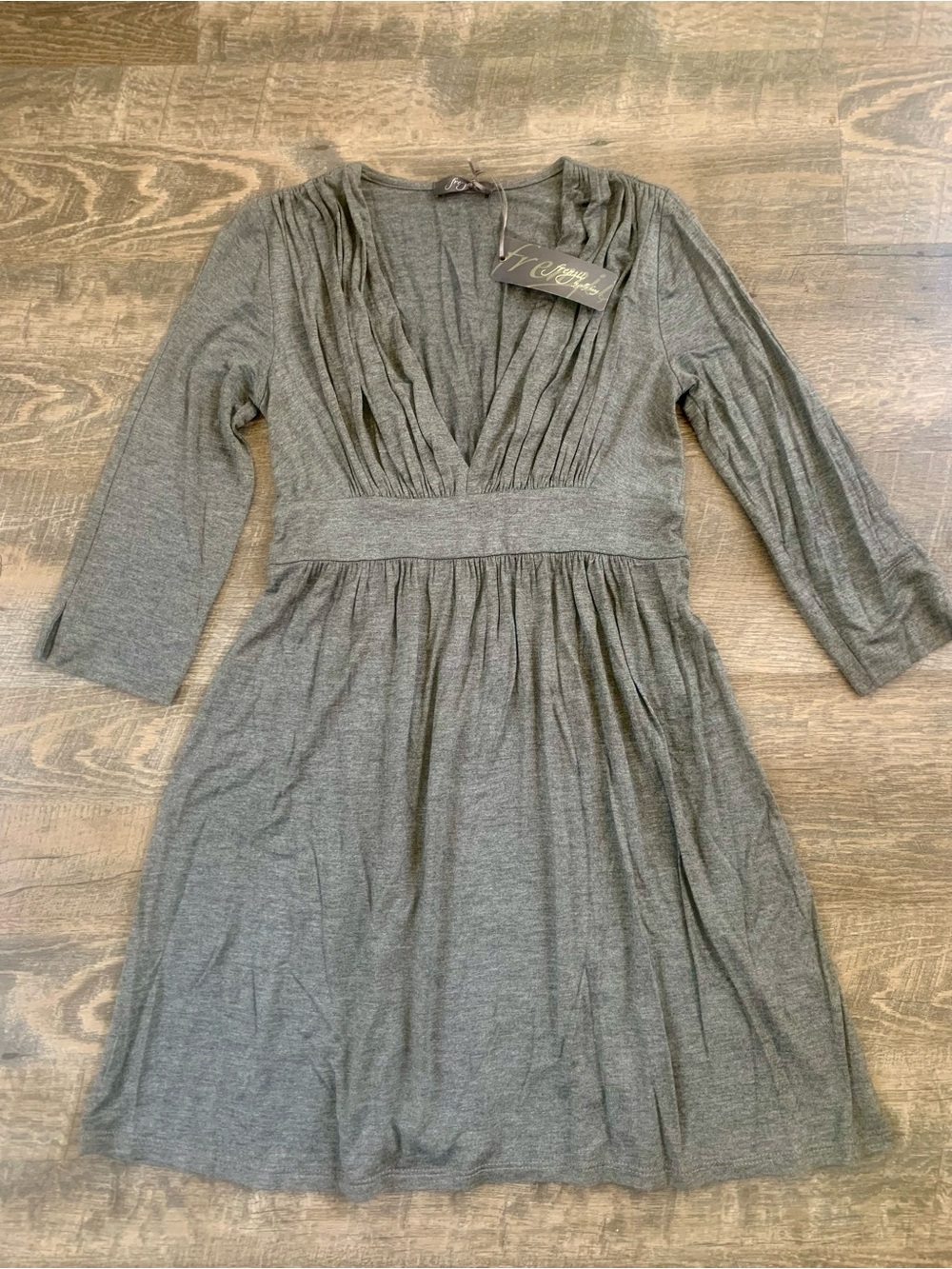 Women's Grey Frenzii V-Neck Gathered Waist Dress/Coverup
